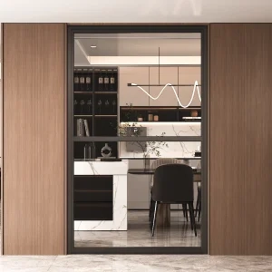slim glass interior door